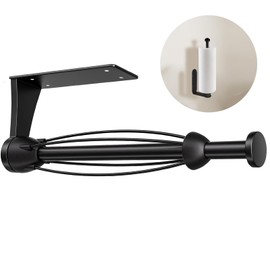 Uniqcovosa Paper Towel Holder Under Cabinet, One-Handed Tear Wall Mount Paper Towel Holder with Damping Effect, Bend-Resistant, Self-Adhesive or Drill Mounting for Kitchen, Bathroom, RV