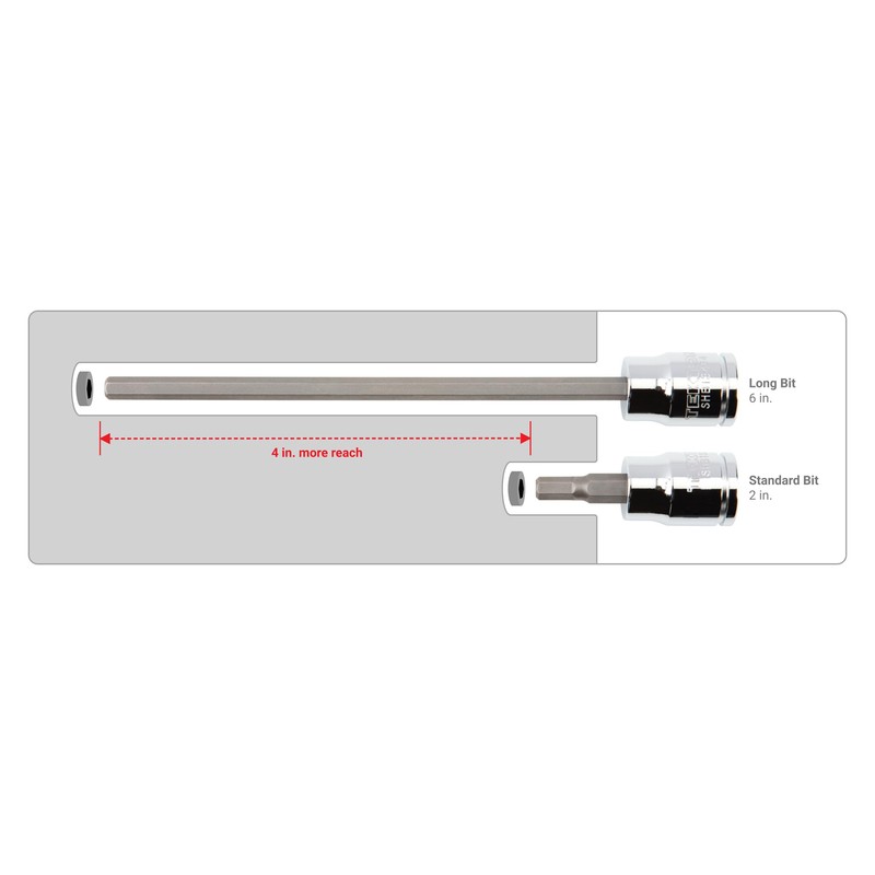 TEKTON 3/8 Inch Drive x 3/16 Inch Long Hex Bit