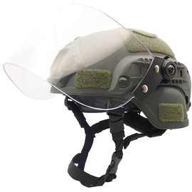 Hunting Explorer Airsoft MICH 2000 ACH Tactical Helmet with Clear Visor NVG Mount and Side Rail
