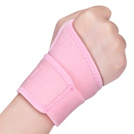 Wrist Supports Compression Wrist Brace Adjustable Carpal Tunnel Support for Women and Men Left Right Hand Support Strap for Joint Pain, Arthritis, Tendonitis, Wrist Sprain, Sports (Pink, Right)