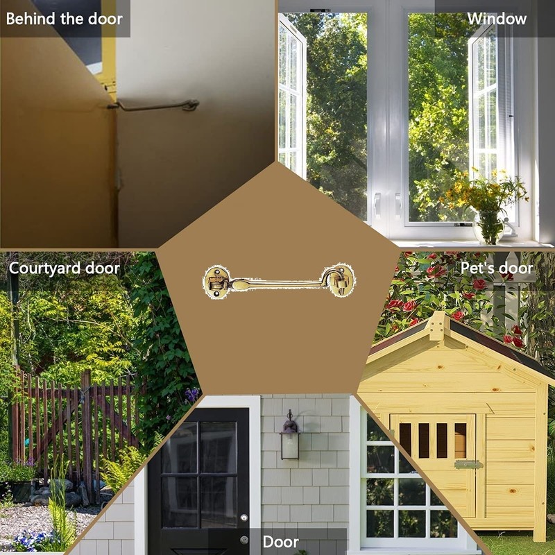 TERF® 75mm Heavy Duty Polished Brass Cabin Door Hook and