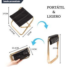 Mspure Silla Plegable Silla Plegable Camping Estructura de Aleación de Aluminio Resistente Soporte 100kg para Pesca, Acampar Senderismo, Jardinería, Playa (Gris)