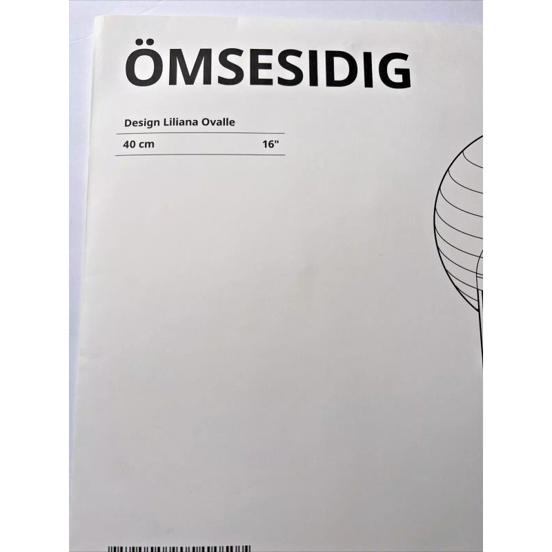 IKEA OMSESIDIG Pendant Lamp Shade White/pink 16" New 505.454.90