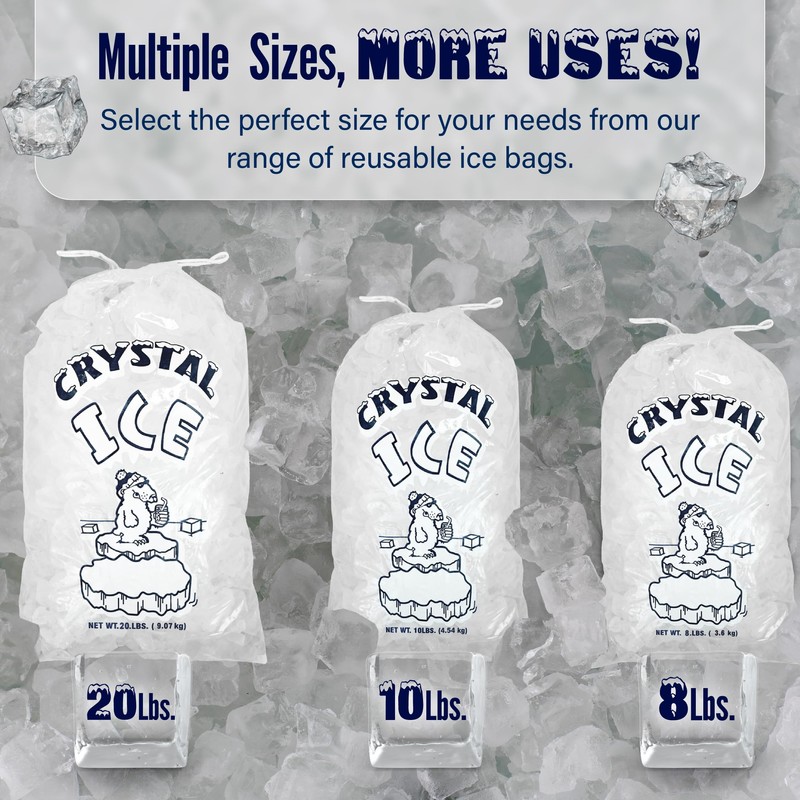 Thermal Tiger 10 LB Ice Bags with Drawstring (500 Count)