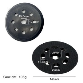 VZU 8 Hole Sanding Disc 125 mm Velcro for Black & Decker Orbital Sander BD190 KA190S E SPEC375, Velcro Replacement Sanding Disc