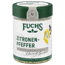 Fuchs Spices - Lemon Pepper Spice - Spice Preparation for Salmon, Zander and Cod - Natural Ingredients - 75 g in Reusable, Recyclable Tin