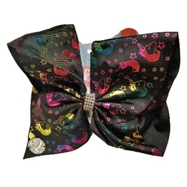 JoJo Siwa Mega Hair Bow (Black Holographic Unicorns)
