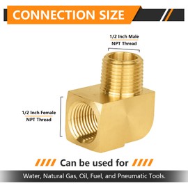 5-PCs HeSun 90-Degree Barstock Street Elbow, 1/2" NPT Male x 1/2" NPT Female Brass Pipe Fitting