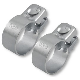 2x Wide Range Clamps Diameter 37-82 mm Exhaust Clamp Tractor Galvanised (53.5 mm (52-55 mm))