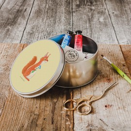 Mr. & Mrs. Panda Tin Box Round Squirrel Flower Gift Metal Tin Fun Storage Box Saying Decoration Motivation Pictures