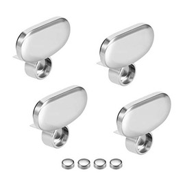 uxcell Mirror Clips - Zinc Alloy Glass Clips Clamps Holder with Bright Chrome Surface for 3-5mm Thick Mirror, 4 Pcs