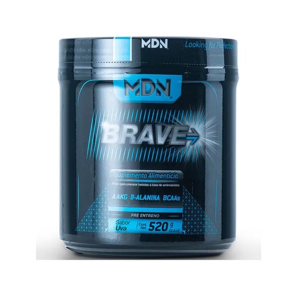 Pre Entreno Oxido Nítrico Brave MDN Sports 520g Sabor Uva