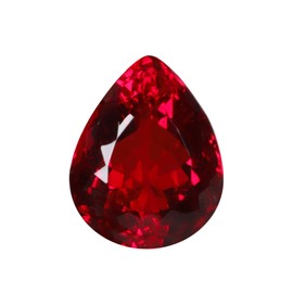 GUNMIT85 Ct Red Color Pear Shape Lab Created Topaz Loose Gemstone for Pendant