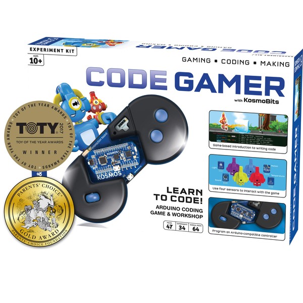 Thames & Kosmos Code Gamer: Coding Workshop & Game | Ios + Android Compatible | Learn To Code | Four Sensors | Powerful Arduino Board | Winner Toy of The Year Award | Parents' Choice Gold Award Winner