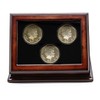 Wooden Display Case Box for 3PCs Challenge Coins with Slanted