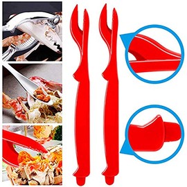FYJIDY 12pcs Seafood Tools Set,Seafood Cracker Set Includes Includes 4 Lobster Shellers, 4 Crab Leg Forks, 2 Seafood Tongs,2 Seafood Scissors and 1 Storage Bag