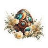 CafePress Elegant Steampunk Easter Egg Small Die Cut Sticker, 3"x4"