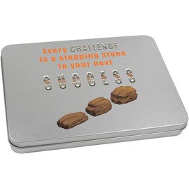 Azeeda 220mm 'Journey of Stepping Stones' Metal Hinged Tin/Storage Box (TT00249546)