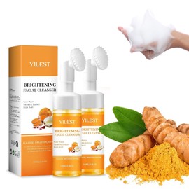 Turmeric Facial Cleanser,100ml Face Cleanser,Soothing Cleansing Foam, Turmeric & Kojic Acid Foaming Brightening Facial Cleanser, Cleansing Foam for All Skin Types,2pcs