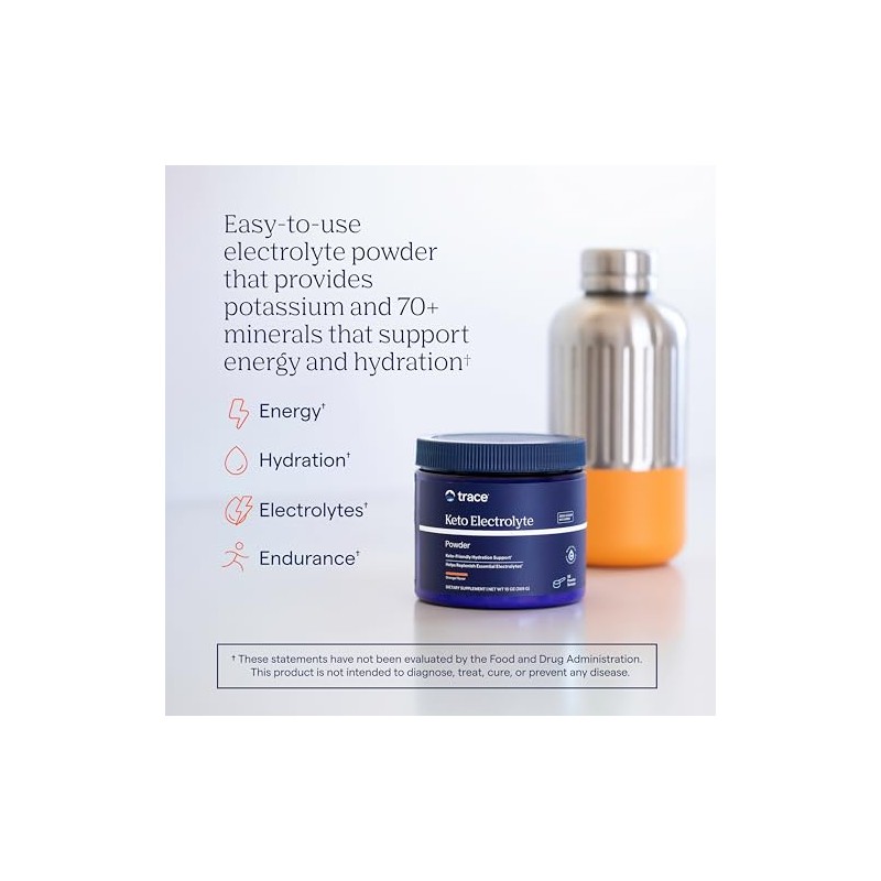 Trace Minerals Keto electrolitos cetogénicos en polvo, Naranja, 369 g