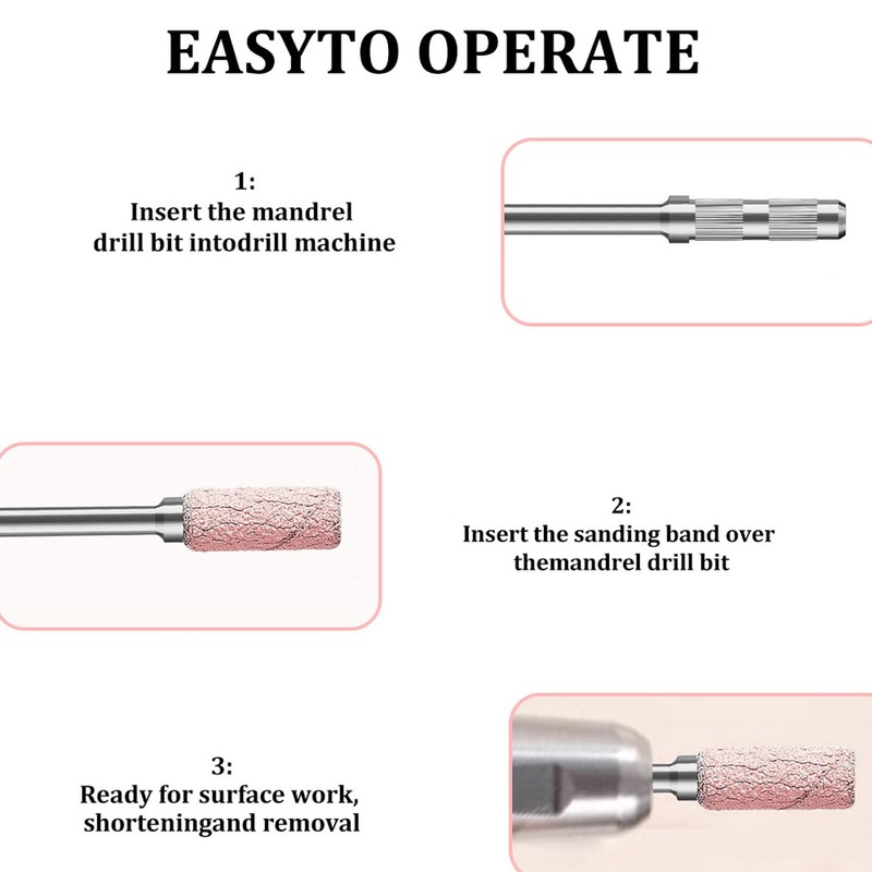 DMQ Sanding Bands for Nail Drill, 100Pcs Mini Extra Fine