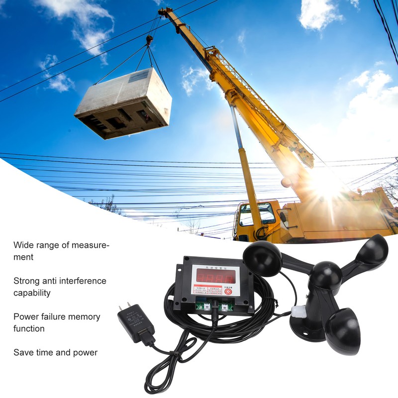 3 Fan Blades Tower Crane Intelligent Alarm Anemometer High Accuracy