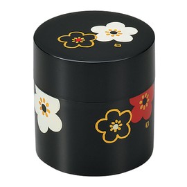 HAKOYA tea container small black flower pattern Plum 56490