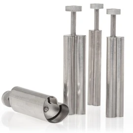 Ateco Plunger with Plain Edge Heart Cutter Set in Graduated Sizes, Stainless Steel, 4 Pc Set