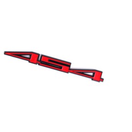 2X 454 Aluminum Emblem Badge Decal Red & Silver for 454 (Red Black)