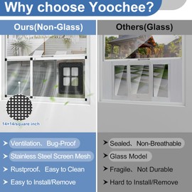 Ventilated Pet Door for Window 28.5"-32.5" Wide Adjustable, White Aluminum Frame + Stainless Steel Mesh | Breathable Bug-Proof | 4-Way Lock Magnetic Closure Cat Window Door,Cat Door for Window Insert