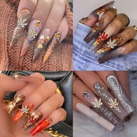 Fall Nail Charms -12 Pcs Maple Leaf Nail Charms for Acrylic Nails Autumn Silver Red Maple Leaves Nail Art Supplies 3D Alloy Maple Leaf Nail Jewelry for Women Thanksgiving Nails DIY Craft Decoration