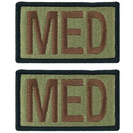 USAF MED Letters (Medical) OCP Spice Brown Patch with Black Border (Military Issued)-Veteran Owned Business-2 Pack