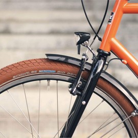 SCHWALBE Little Big Ben HS 439 Cruiser Bicycle Tire in Brown/Reflex with Wire Bead - Kevlar Guard - 28 x 1.50-695g