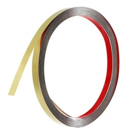 uxcell Gold Metalized Mirror Finish Molding Trim, Peel and Stick Stainless Steel, Flexible Self-Adhesive Metal Trim for Wall, Mirror Edging (16.4ft x 0.39")