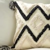 Woven Tufted Boho Throw Pillow Cover, Modern Decorative Geometric Chevron