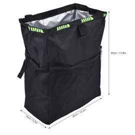 Aramox Bolsa de Almacenamiento de Basura para Automóvil Bolsa de Basura para Automóvil de Tela Oxford Impermeable 26 X 14 X 35 Cm con Bolsillos con Tapa Correa Ajustable Forro a Prueba de Fugas para