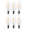 Bioluz LED 4W Filament Candelabra Bulb, E12 Base High Efficiency