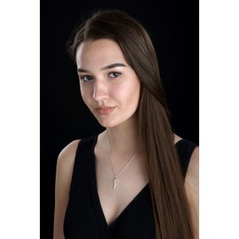 Women's Necklace Silver 925 Silver Cross Pendant Gold-Plated Length Adjustable Jewellery Case Gifts