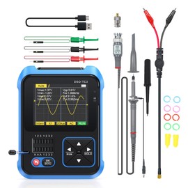 Handheld Digital Oscilloscope, 3 in 1 Handheld Oscilloscope Multimeter with 500KHz Bandwidth, 10MSa/s Sampling Rate, 2.4inch TFT LED Screen Portable Digital Oscilloscope Kit (High Configuration)