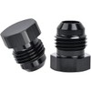 EVIL ENERGY 6AN Male Flare Blanking Plug Fitting Adapter Hex Aluminum Black,Pack of 2