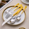 LKTDYMEG 20-Piece Yellow Silverware Set 18/0 Stainless Steel Silverware Set