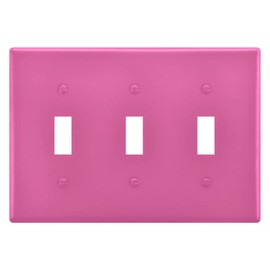 Pfrewn Double Wall Plate Cover Hot Pink Light Switch Cover Outlet Covers, 2 Gang, Screws Included, Gloss Finish, Standard Size, 4.56"x4.48"