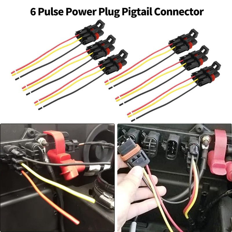 Saihisday 6 Pcs Pulse Power Plug Pigtail Connector Replacement for