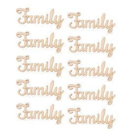 EXCEART Pack of 10 Family Unfinished Wooden Words Ornaments Family Letters Alphabet for Christmas Tree Craft Home Wedding Crafts Decoration