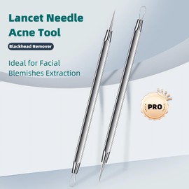 Marycarrie Lancet Needle Blackhead Remover Tool Kit with Pimple Extractors - Pore Cleaner for Acne and Blemish Removal - Facial Extraction Tools for Estheticians