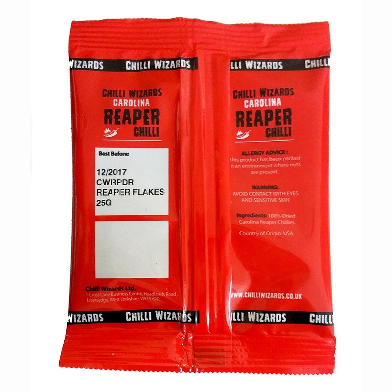 Genuine 100% Carolina Reaper Flakes 25g - Worlds Hottest Chilli