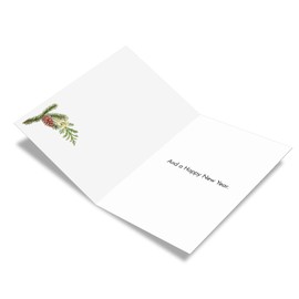 The Best Card Company - Merry Christmas Card with Envelope - Season's Greetings Notecard, Holiday Stationery - Joyful Holidays C3523JXSG