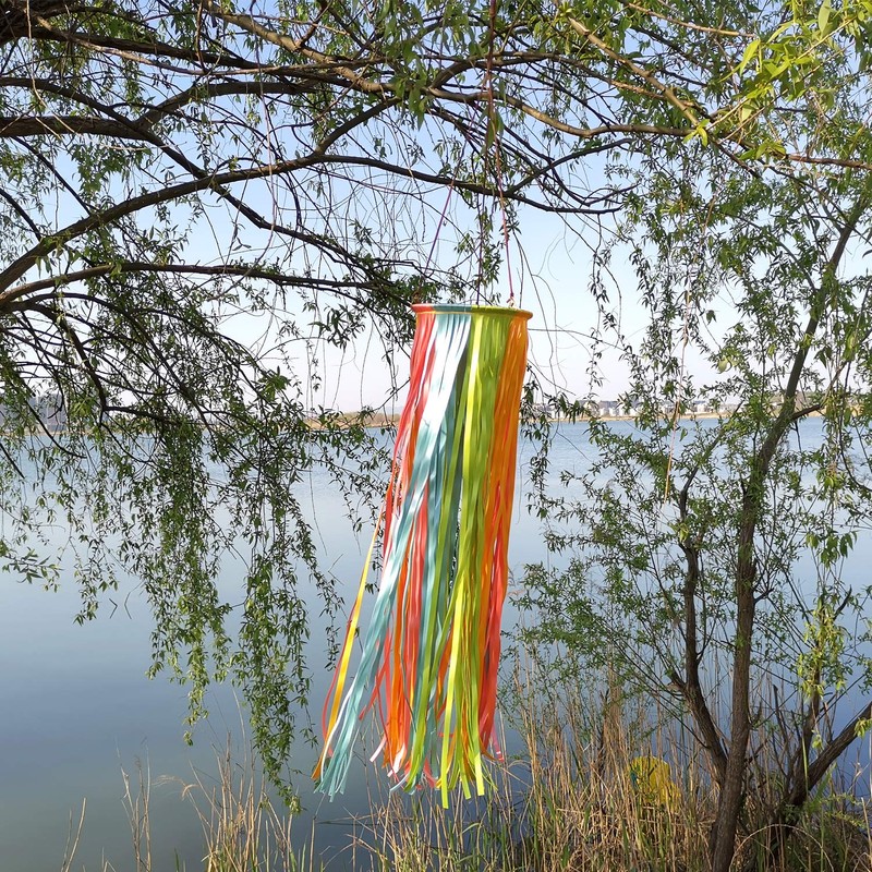 Satin Ribbon Windsock Streamer, Outdoor Decorations for Your Patio, Garden,