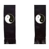 The Sash Company Yin and Yang Embroidered Symbol Black Satin