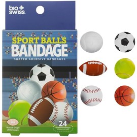 BioSwiss Vendas, vendas autoadhesivas con forma de pelotas deportivas, cuidado de heridas estéril sin látex, suministros divertidos para botiquín de p